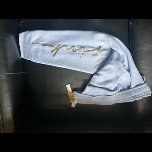 Selling a SET! This is a matching sweatshirt, sweatpants and slippers by PINK.